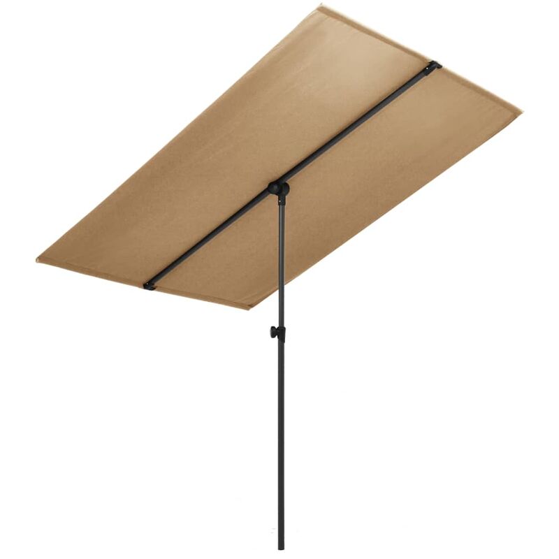 

Sombrilla de jardín con palo de aluminio gris taupe 180x130 cm