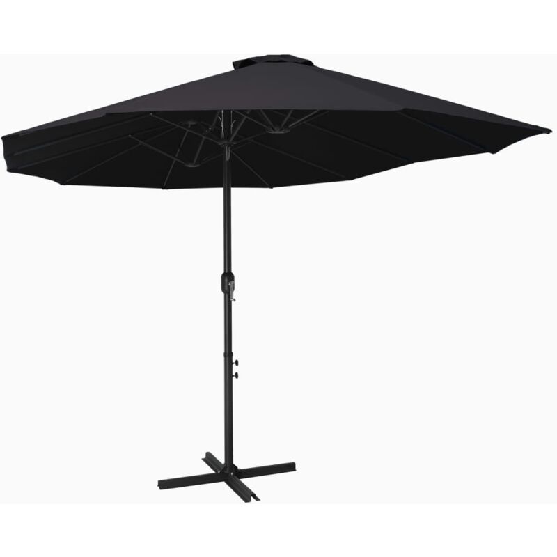 

vidaXL Sombrilla de jardín con palo de aluminio negro 460x270 cm - Negro