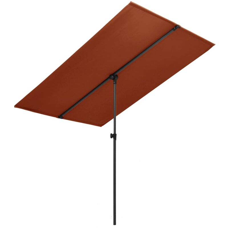 

Sombrilla de jardín con palo de aluminio terracota 180x130 cm