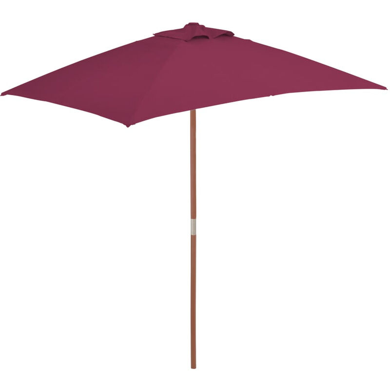 

Sombrilla de jardin con palo de madera 150x200 cm burdeos