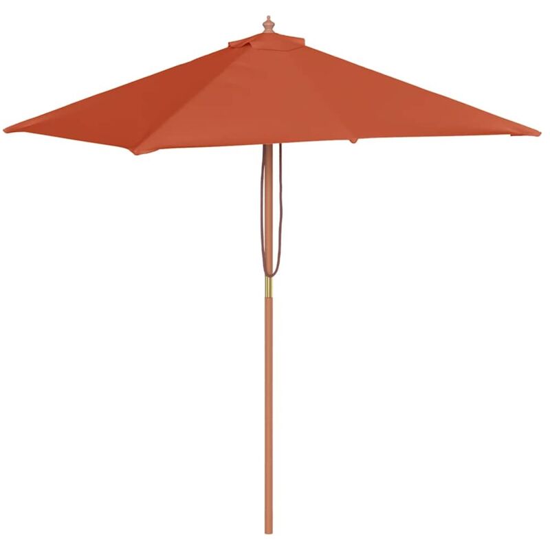 

vidaXL Sombrilla de jardín con palo de madera 150x200 cm terracota - Rojo