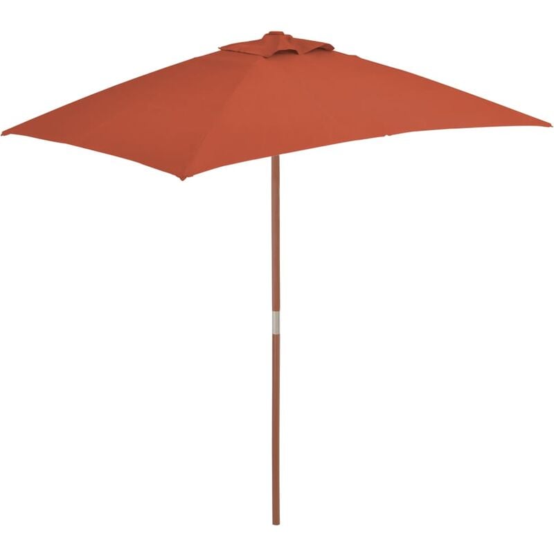 

Sombrilla de jardín con palo de madera 150x200 cm terracota
