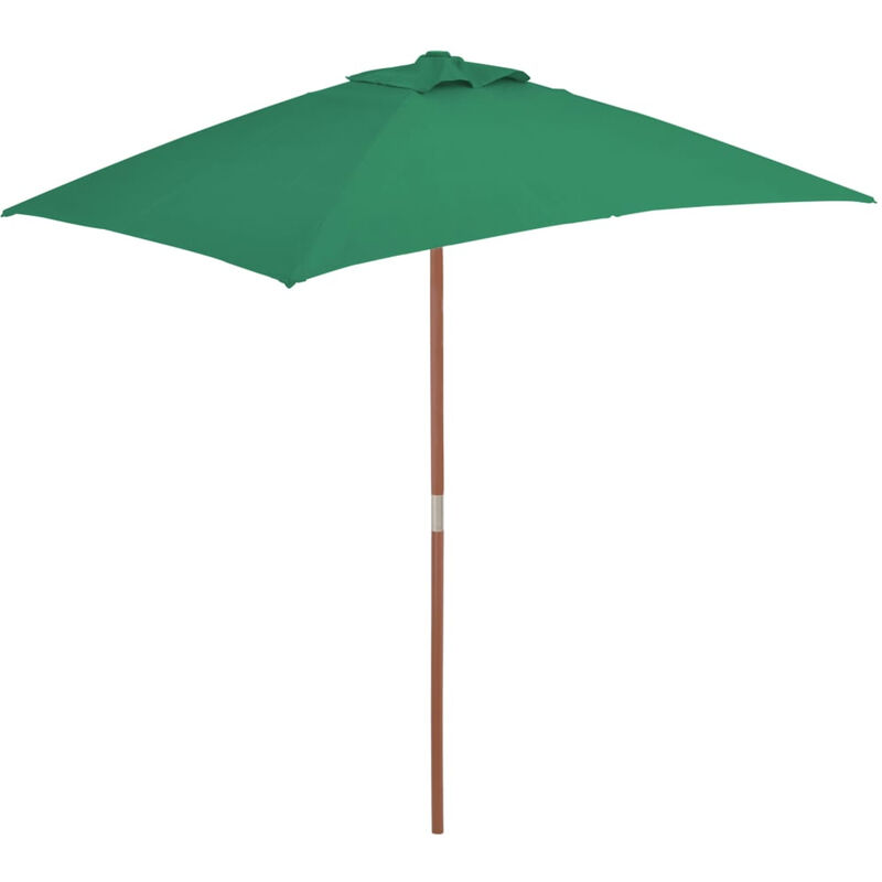 

Sombrilla de jardin con palo de madera 150x200 cm verde