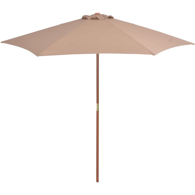 

Sombrilla de jardín con palo de madera 270 cm gris topo