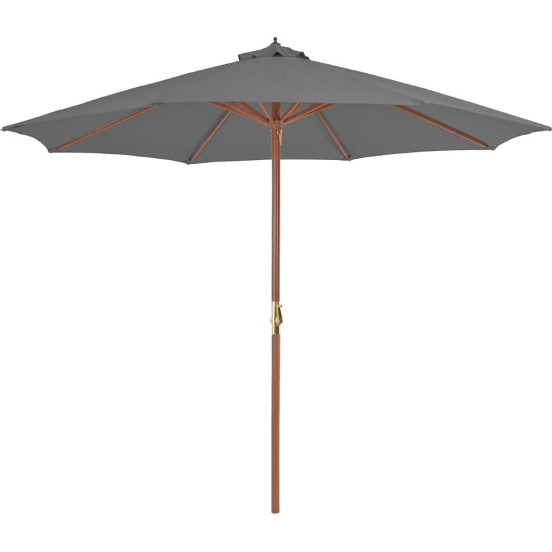 

Sombrilla de jardín con palo de madera 300 cm antracita