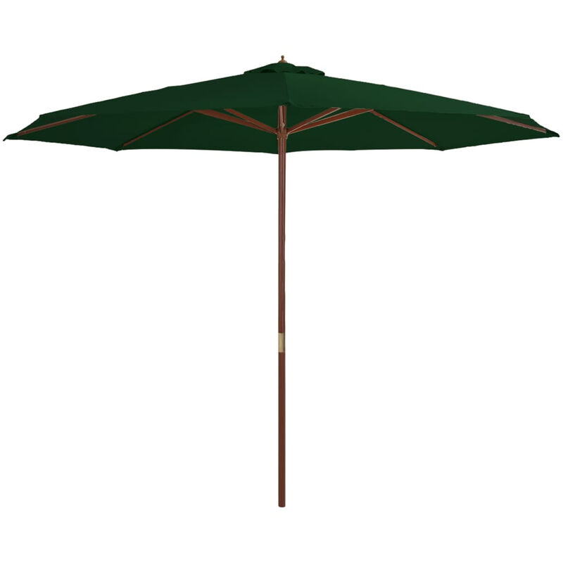

Sombrilla de jardin con palo de madera 350 cm verde