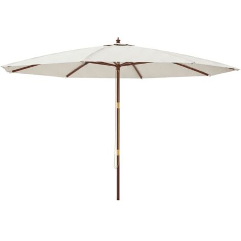 Sombrilla de jardín con palo de madera 400 x 273 cm arena 020008356