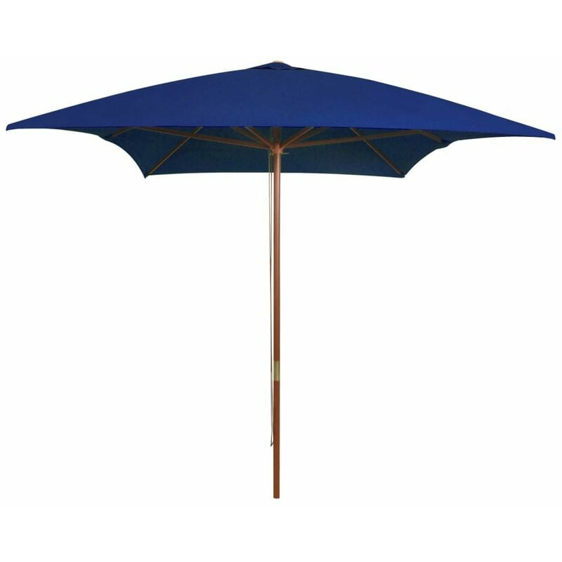 

Sombrilla de jardin con palo de madera azul 200x300 cm