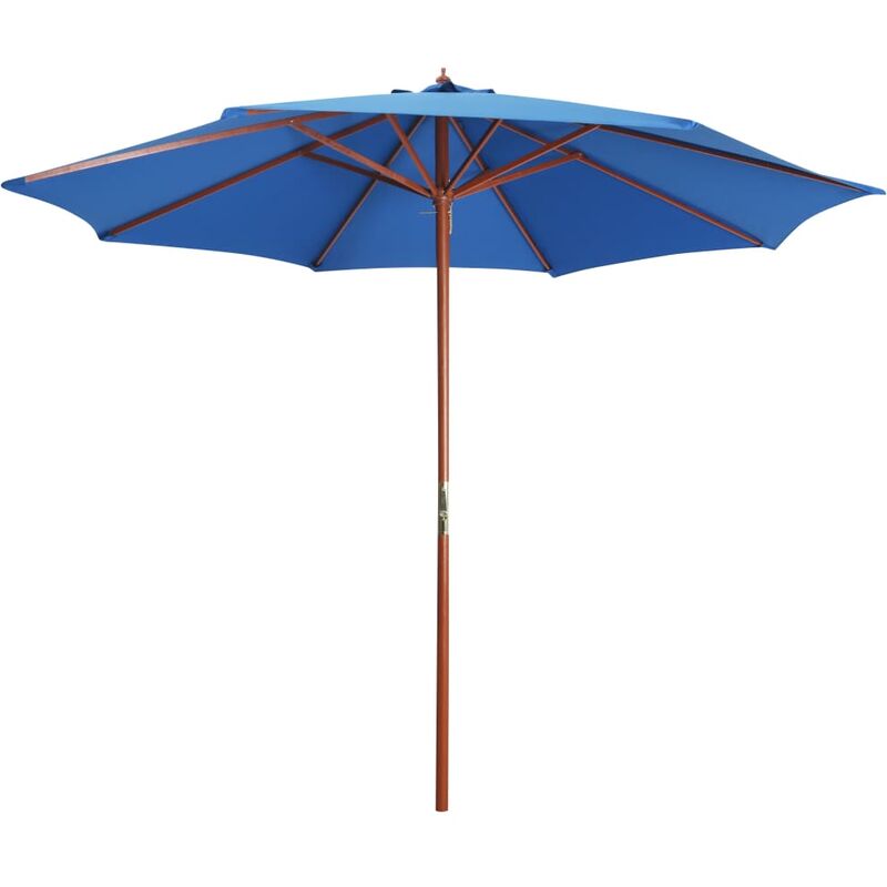 

Sombrilla de jardín con palo de madera azul 300x258 cm