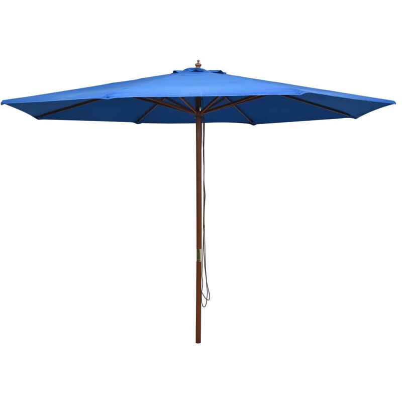 

Sombrilla de jardin con palo de madera azul 350 cm
