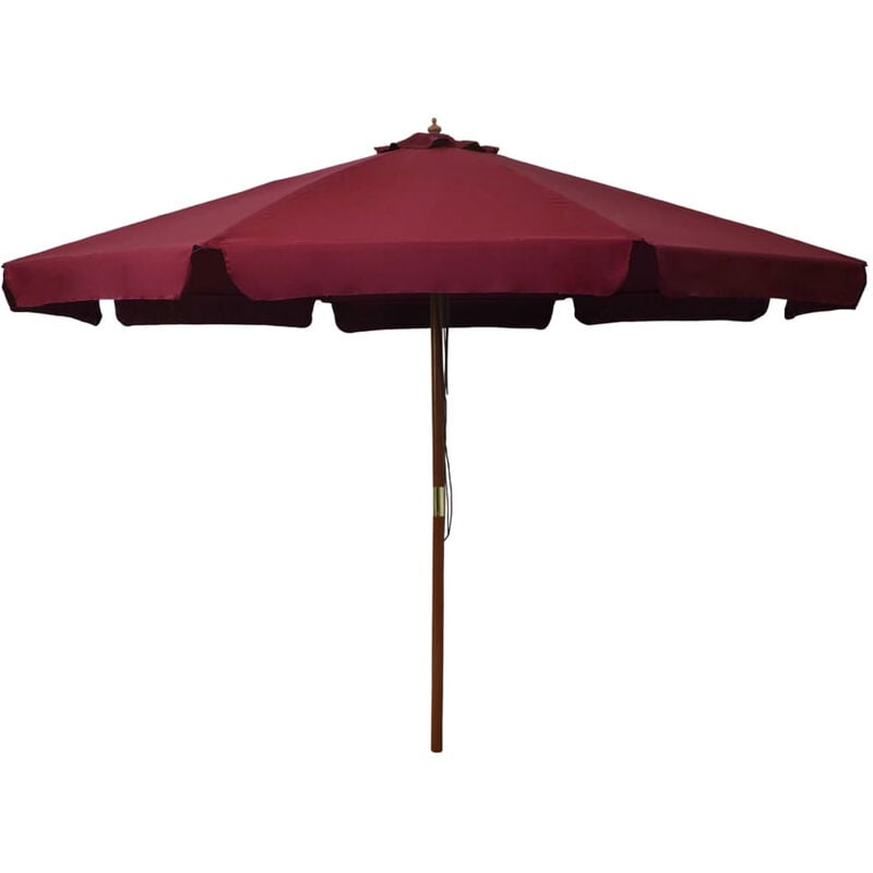 

Sombrilla de jardin con palo de madera color burdeos 330 cm
