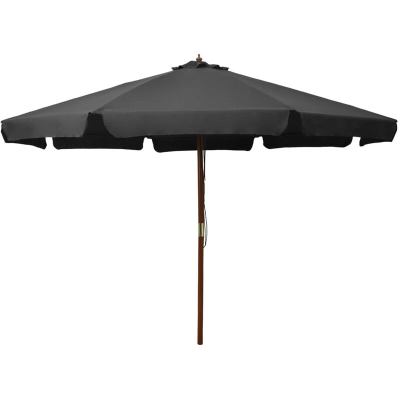 

Sombrilla de jardin con palo de madera gris antracita 330 cm