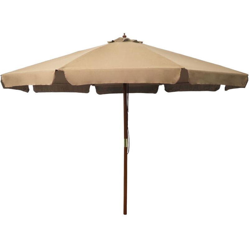 

Sombrilla de jardín con palo de madera gris topo 330 cm
