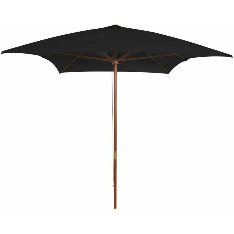 

Sombrilla de jardin con palo de madera negra 200x300 cm