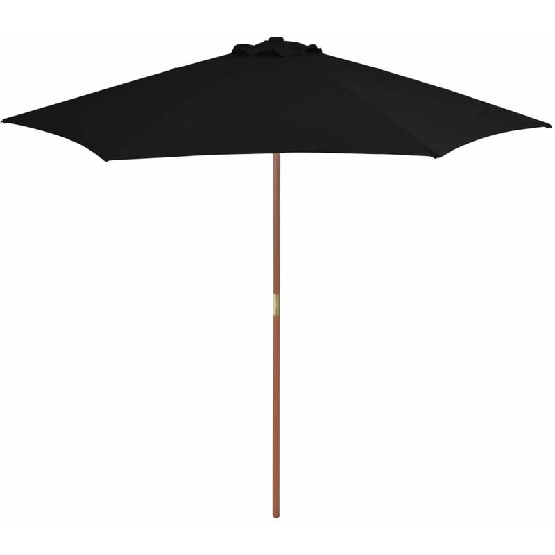 

Sombrilla de jardin con palo de madera negra 270 cm