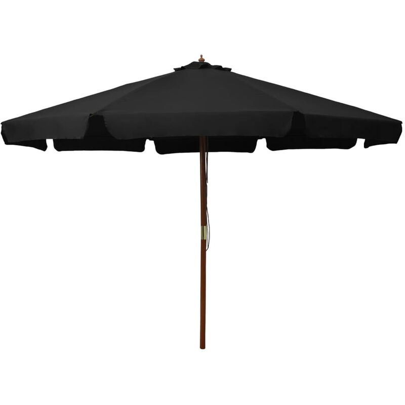 

Sombrilla de jardin con palo de madera negro 330 cm