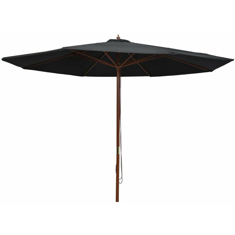 

Sombrilla de jardin con palo de madera negro 350 cm