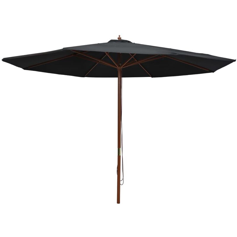 

Sombrilla de jardín con palo de madera negro 350 cm