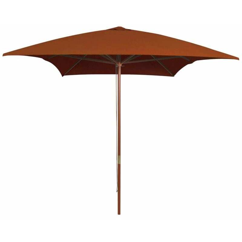 

Sombrilla de jardin con palo de madera terracota 200x300 cm