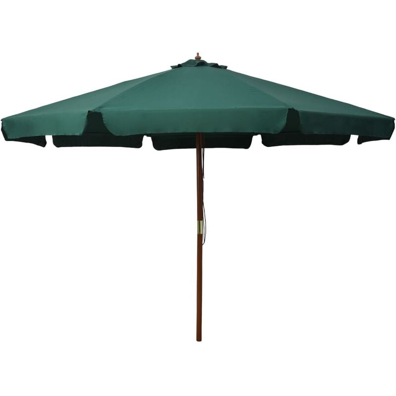 

Sombrilla de jardín con palo de madera verde 330 cm