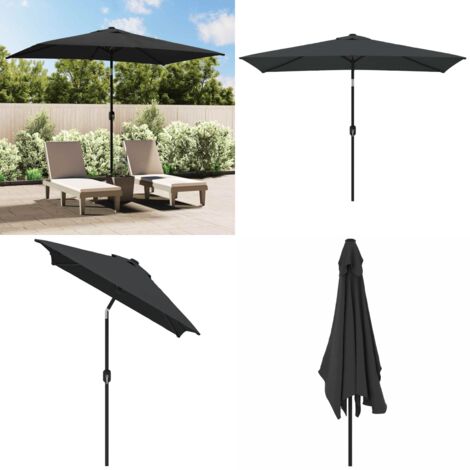 Sombrilla de jardín con palo de metal antracita 300x200 cm - Sombrilla con palo de acero - Protección contra rayos UV