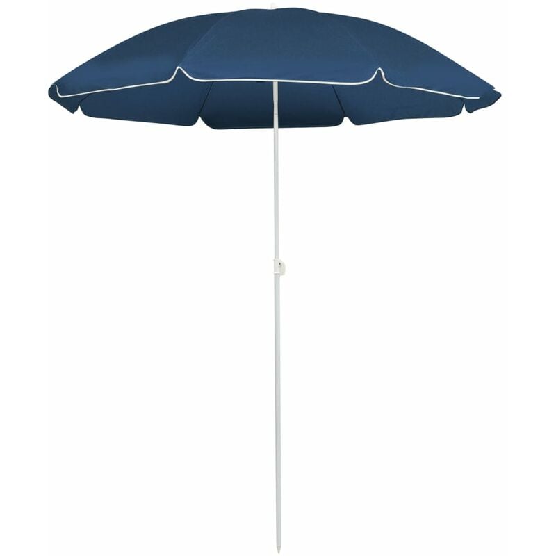 

Sombrilla de jardín con poste de acero azul 180 cm