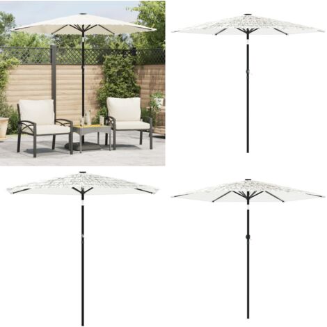 Sombrilla de jardín con poste de acero blanca 223x223x213 cm - Protección solar - Sombrilla con poste