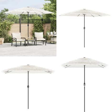 Sombrilla de jardín con poste de acero blanca 300x200x250 cm - Sombrilla de paja - Protección solar
