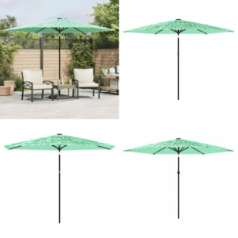Sombrilla de jardín con poste de acero verde 288x288x225 cm - Sombrilla verde - Protección solar