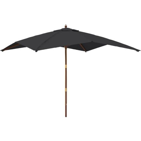 Sombrilla de jardín con poste de madera negro 300x300x273 cm vidaXL