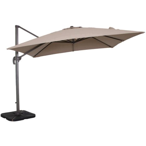 Sombrilla de jardín de aluminio tela parasol cortavientos mod. Saturno 3x3 Beige agrisado