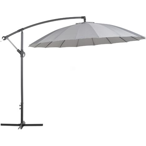 Sombrilla de jardín gris oscuro cantilever con marco de aluminio blanco 235 x 268 x 268 cm ajustable Calabria II