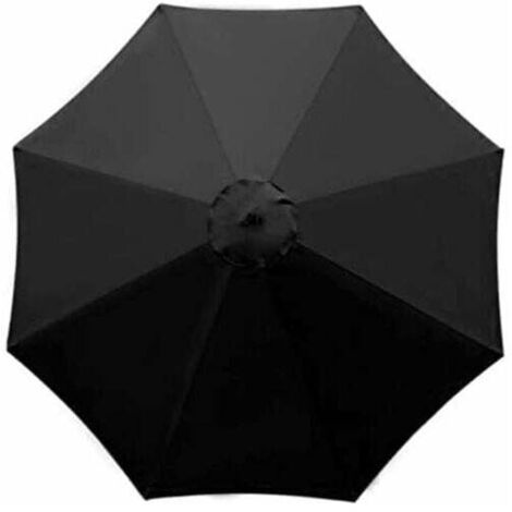 Sombrilla de jardín (negra), sin soporte, para playa, caseta de jardín, ideal para balcones, terrazas, cubiertas y piscinas (diámetro de 3 m)