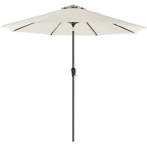 Sombrilla de jardín protección de sombrilla octogonal lona de poliéster manivela inclinable balcón terraza piscina playa sin base beige 300 cm beige 120000797