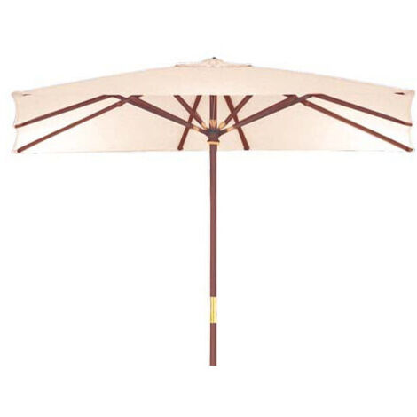 Sombrilla de jardín rectangular estructura de madera Sun Top beige 3x2 m