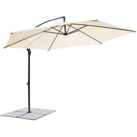 Sombrilla de jardín redonda parasol Ø3 beige negro mod. Eris