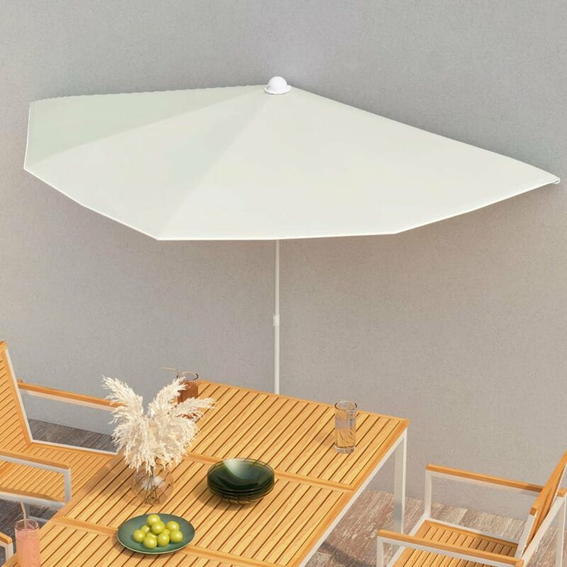 

Sombrilla de jardin semicircular con palo 300x150 cm arena