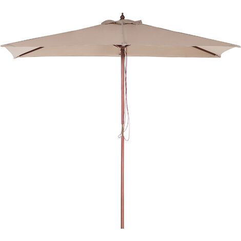 Sombrilla de jardín tela beige arena madera de abedul 244 cm resistente a la intemperie Flamenco - Beige