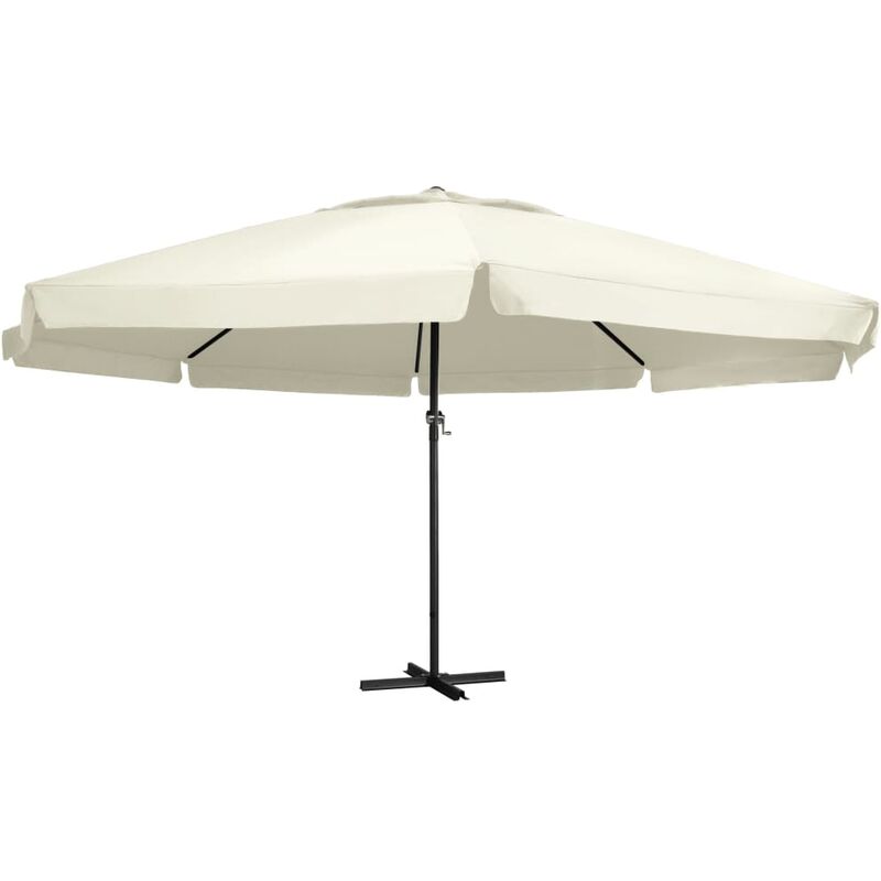 

Sombrilla de jardín y palo de aluminio blanco arena 600 cm