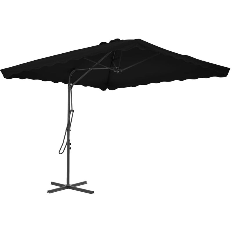 

Youthup - Sombrilla de jardín con palo de acero negro 250x250x230cm - Negro