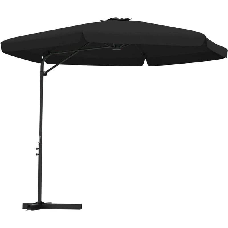 

Youthup - Sombrilla de jardín con palo de acero negro 300 cm - Negro