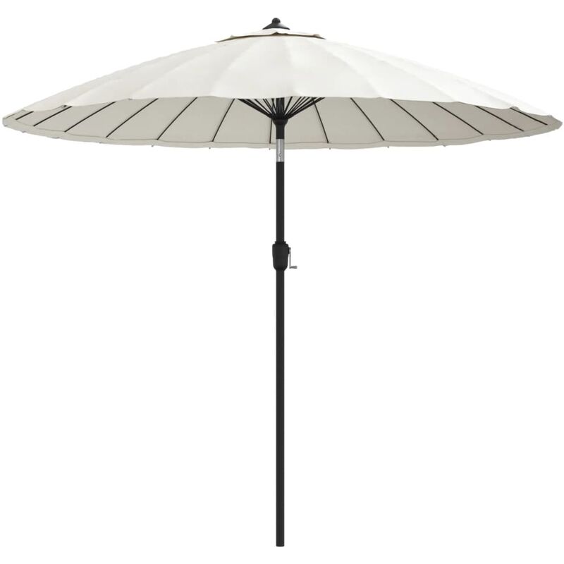 

Sombrilla de jardín con palo de aluminio blanco arena 270 cm - Blanco