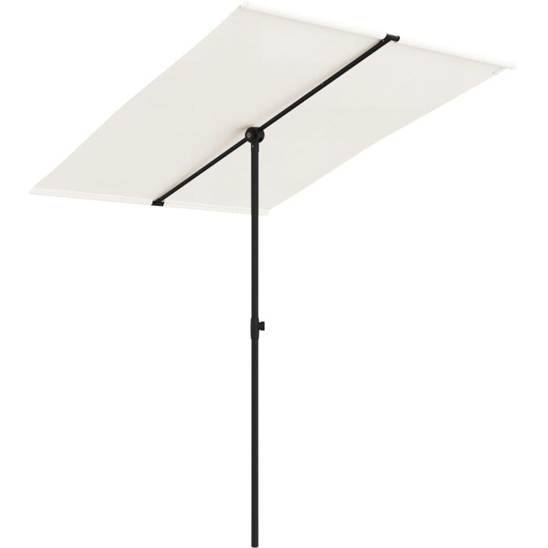 

Youthup - Sombrilla de jardín con palo de aluminio blanco arena 2x1,5 m - Blanco