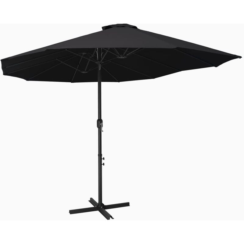 

Youthup - Sombrilla de jardín con palo de aluminio negro 460x270 cm - Negro