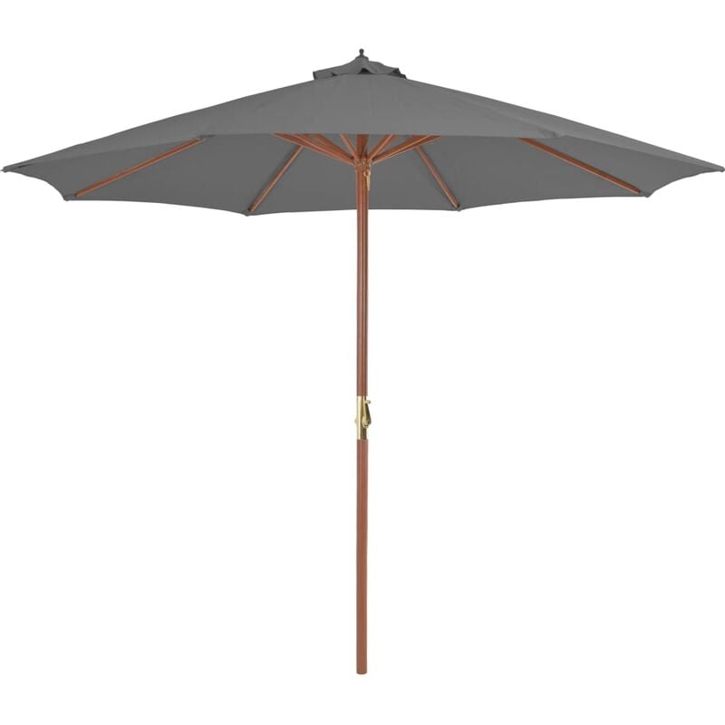 

Sombrilla de jardín con palo de madera 300 cm antracita - Antracita