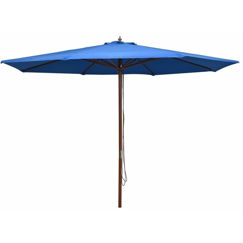 

Youthup - Sombrilla de jardín con palo de madera azul 350 cm - Azul