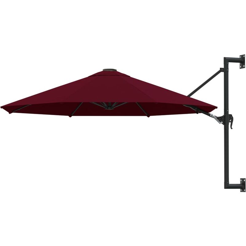 

Sombrilla de pared con barra de metal 300 cm burdeos