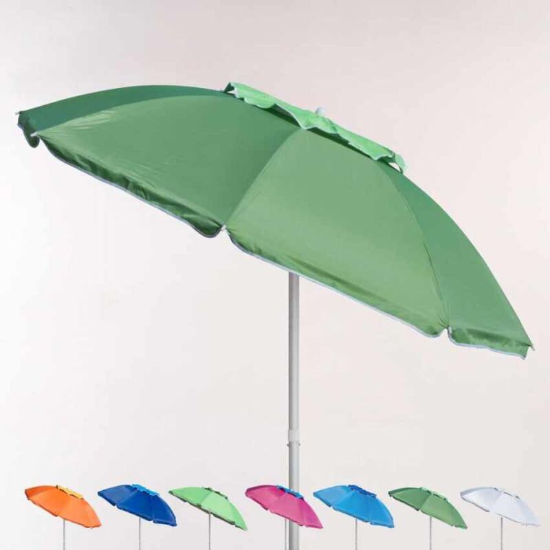 

Beachline - Sombrilla de playa aluminio antiviento protección uv 200 cm Corsica | Verde oscuro