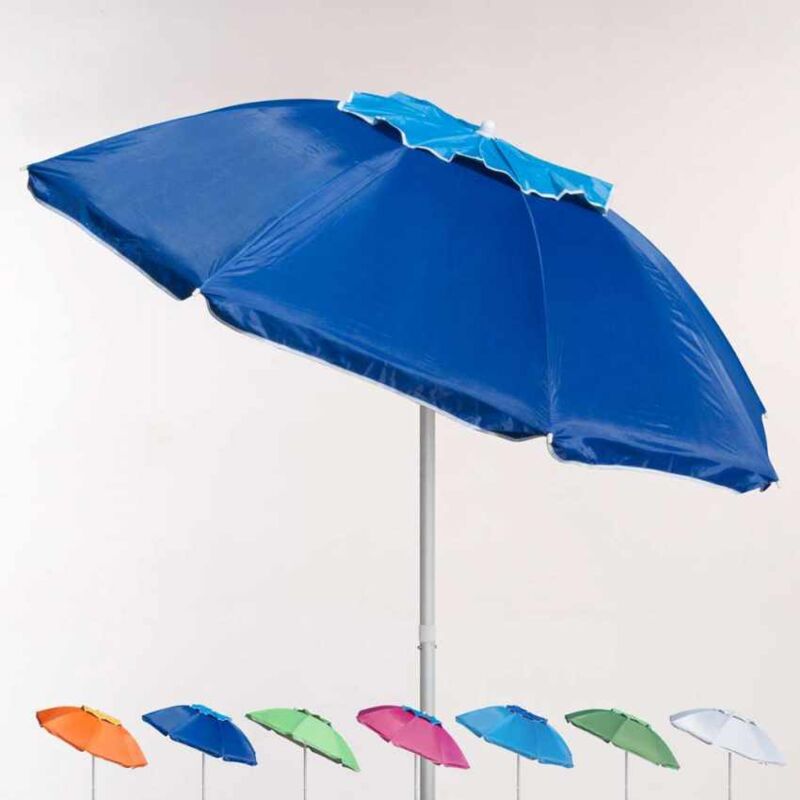 

Beachline - Sombrilla de playa aluminio antiviento protección uv 200 cm Corsica | Azul Marino