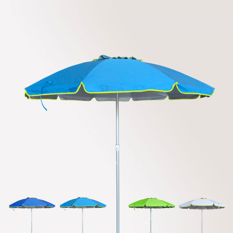 

Beachline - Roma Sombrilla de playa antiviento aluminio protección uv 240 cm | Azul